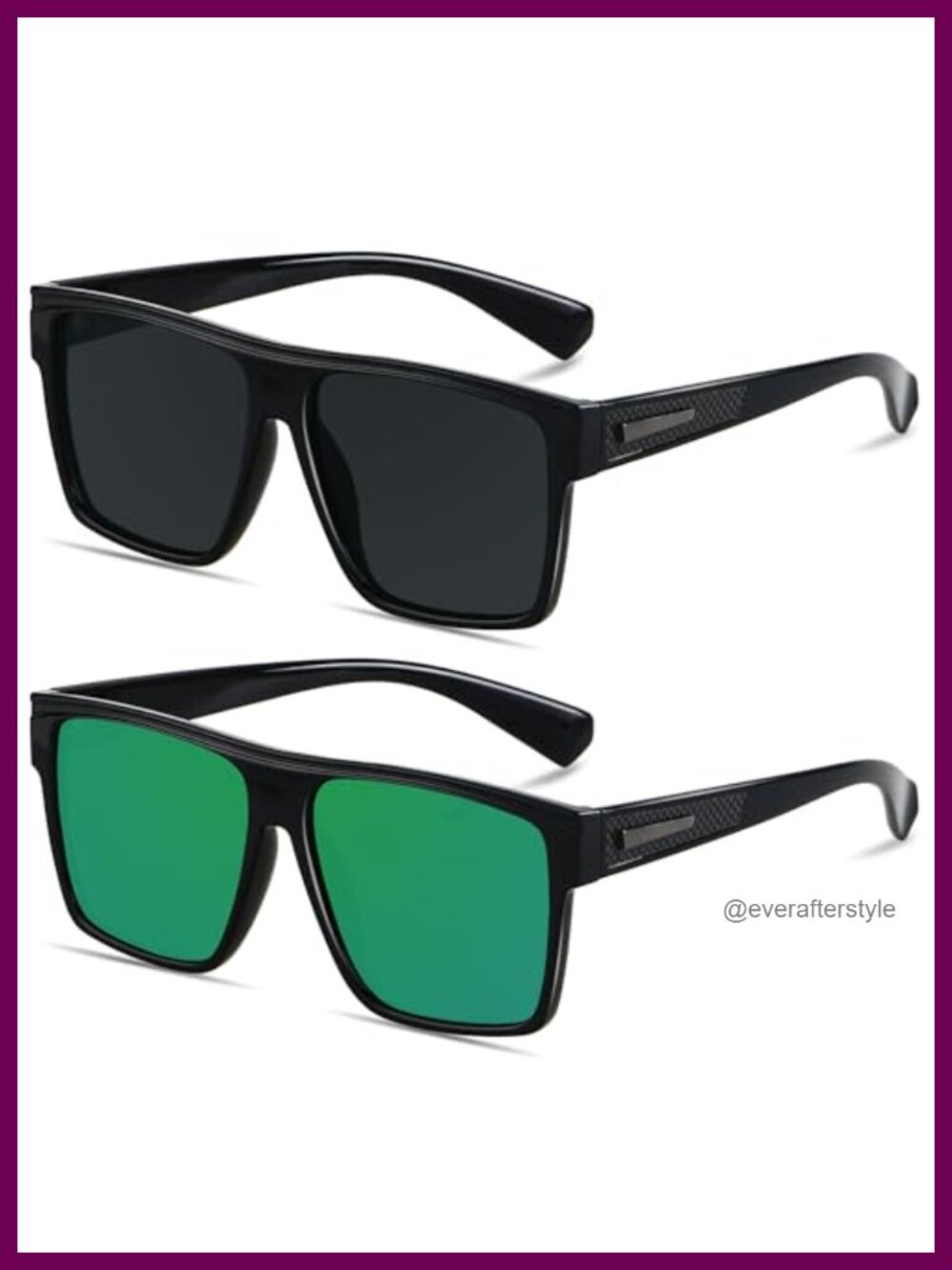 Polarized Square Flat Top Sunglasses UV Protection Oversized Driving